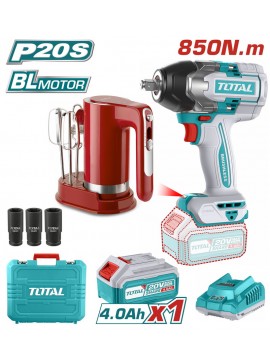 TOTAL ΕΠΑΓΓ. ΣΕΤ ΜΠΟΥΛΟΝΟΚΛΕΙΔΟ + ΜΙΞΕΡ ΜΠΑΤ. Li-ion 20V / 4Ah / 1 ΜΠΑΤΑΡΙΑ (TOSLI240313E)