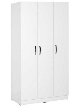 Lh-homefurniture Ντουλάπα Bodrum Τρίφυλλη Λευκή 91x182x47cm AD_TPGR-30-BB-1
