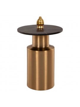 Intrahome ΤΡΑΠΕΖΑΚΙ ΒΟΗΘΗΤΙΚΟ JEDDCASABLANCAHDEE ΜΕΤΑΛΛΟ ΧΡΥΣΟ-ΜΑΥΡΟ ΜΑΡΜΑΡΟ ΤΟΠ Φ41x54,5Υεκ. intraho-1646306