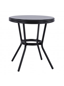 Intrahome ΤΡΑΠΕΖΙ ΑΛΟΥΜΙΝΙΟΥ RUSTENBURG Φ70 LILONGWEKUCASABLANCALCASABLANCA_LUMPURERLEY LOOK .02 ΜΑΥΡΟ ΜΕ ΓΥΑΛΙ Φ70CASABLANCABU_DHCASABLANCABI76 εκ intraho-1713012