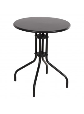 ΤΡΑΠΕΖΙ ΕΞ.ΧΩΡΟΥ ΣΤΡΟΓΓΥΛΟ LINO HM5973.03 ΜΕΤΑΛΛΙΚΟ ΜΑΥΡΟ Φ60x70Υεκ.