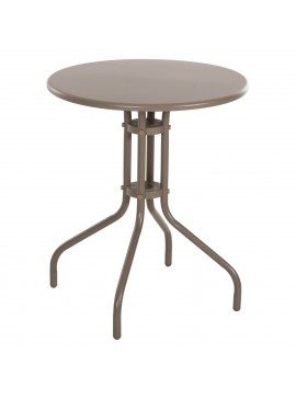 ΤΡΑΠΕΖΙ ΕΞ.ΧΩΡΟΥ ΣΤΡΟΓΓΥΛΟ LINO HM5973.04 ΜΕΤΑΛΛΙΚΟ ΣΑΜΠΑΝΙ Φ60x70Υεκ.