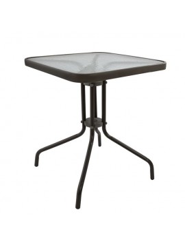 ΤΡΑΠΕΖΙ FIGO 60Χ60Χ72Υεκ. ΜΕΤΑΛΛΙΚΟ ΚΑΦΕ ΜΕ ΓΥΑΛΙΝΗ ΕΠΙΦΑΝΕΙΑ HM5035.02