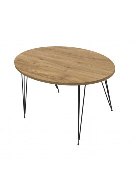 ΤΡΑΠΕΖΙ ΣΑΛΟΝΙΟΥ GRANIT HM18177.04 ΜΕΛΑΜΙΝΗ ΣΕ ΦΥΣΙΚΟ ΞΥΛΟΥ-ΜΕΤΑΛ.ΠΟΔΙΑ 90x50x42Υεκ