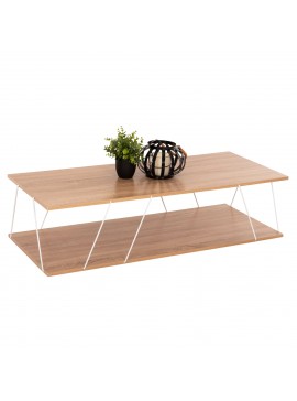 ΤΡΑΠΕΖΙ ΣΑΛΟΝΙΟΥ TARS HM8927.14 SONOMA ΜΕ ΛΕΥΚΕΣ ΜΕΤΑΛΛΙΚΕΣ ΒΕΡΓΕΣ 120Χ50Χ30Yεκ.