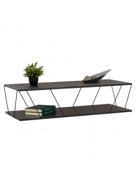 ΤΡΑΠΕΖΙ ΣΑΛΟΝΙΟΥ TARS HM8927.20 ΓΚΡΙ ΜΕ ΜΑΥΡΕΣ ΜΕΤΑΛΛΙΚΕΣ ΒΕΡΓΕΣ 120Χ50Χ30Yεκ.