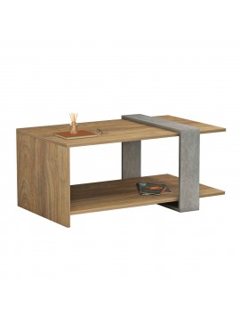 ΤΡΑΠΕΖΙ ΣΑΛΟΝΙΟΥ WILMA HM8950.13 ΜΕΛΑΜΙΝΗ ΣΕ ΦΥΣΙΚΟ-ΓΚΡΙ ΠΕΤΡΑ 80Χ50Χ35Υ εκ.