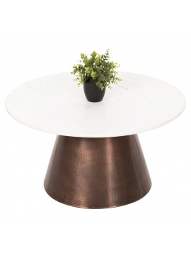 Intrahome ΤΡΑΠΕΖΙ ΣΑΛΟΝΙΟΥ FODEN ΛΕΥΚΟ ΜΑΡΜΑΡΟ CASABLANCALTCASABLANCAIOP ΚΑΙ ΜΕΤΑΛΛΟ Φ77x40Υεκ. intraho-1646465