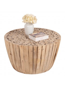 Intrahome ΤΡΑΠΕΖΙ ΣΑΛΟΝΙΟΥ ΞΥΛΟ ΤΕΑΚ ΣΕ ΦΥΣΙΚΟ Φ80x46Yεκ. intraho-1646513