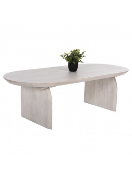 Intrahome ΤΡΑΠΕΖΙ ΣΑΛΟΝΙΟΥ ΟΒΑΛ HONKY ΜΑΣΙΦ ΞΥΛΟ MCASABLANCANGO- ΛΕΥΚΟ 130x60x40Υεκ. intraho-1646439