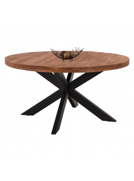 Intrahome ΤΡΑΠΕΖΙ ΣΤΡΟΓΓΥΛΟ RUSTENBURG 6εκ.ΠΑΧΟΣ ΜΑΣΙΦ ΞΥΛΟ MCASABLANCANGO .11 Φ150x78Υ εκ. intraho-1643041