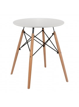 ΤΡΑΠΕΖΙ MINIMAL ΣΤΡΟΓΓΥΛΟ HM0060.01 ΛΕΥΚΟ ΧΡΩΜΑ MDF-ΠΟΔΙΑ ΟΞΙΑΣ ΦΥΣΙΚΟ Φ60Χ72Υεκ.