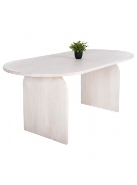 Intrahome ΤΡΑΠΕΖΙ ΤΡΑΠΕΖΑΡΙΑΣ ΟΒΑΛ ΗΟΝΚΥ ΜΑΣΙΦ ΞΥΛΟ MCASABLANCANGO ΣΕ ΛΕΥΚΟ 180,5x90,5x76Υεκ. intraho-1618340