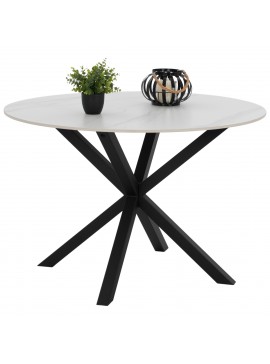 Intrahome ΤΡΑΠΕΖΙ ΤΡΑΠΕΖΑΡΙΑΣ ΣΤΡΟΓΓΥΛΟ SYNCASABLANCALTCASABLANCAIEC .02 SCASABLANCAINCASABLANCALTCASABLANCAIE-OLIVE MILCASABLANCAN ΛΕΥΚΟ ΜΕΤΑΛ.ΠΟΔΙΑ Φ115x75Y εκ. intraho-1644933