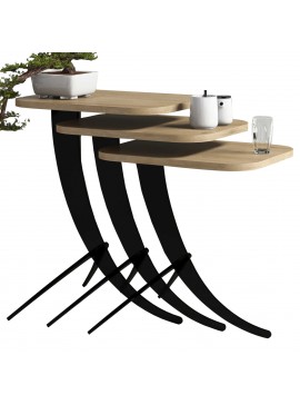 Intrahome ΤΡΑΠΕΖΙ ΖΙΓΚΟΝ .01 3ΤΜΧ ΜΕΛΑΜΙΝΗ ΣΕ ΦΥΣΙΚΟ ΟΑΚ-ΜΑΥΡΑ ΜΕΤΑΛ. ΠΟΔΙΑ 35x45x60Yεκ. intraho-1645928