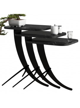 Intrahome ΤΡΑΠΕΖΙ ΖΙΓΚΟΝ .02 3ΤΜΧ ΜΕΛΑΜΙΝΗ ΜΑΥΡΟ ΜΑΡΜΑΡΟ-ΜΑΥΡΑ ΜΕΤΑΛ. ΠΟΔΙΑ 35x45x60Yεκ. intraho-1645927