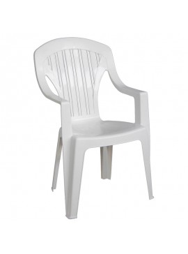 WOODWELL TROPEA Πολυθρόνα Τραπεζαρίας Κήπου - Βεράντας Στοιβαζόμενη, PP Απόχρωση Άσπρο 58x57x89cm Ε311,1