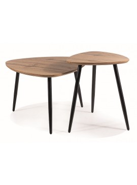 ŁAWA TWIN DĄB ARTISAN/CZARNY (ZESTAW) DIOMMI-80-3398