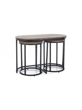ŁAWA TWIX ORZECH VINTAGE/CZARNY (ZESTAW) DIOMMI-80-3874