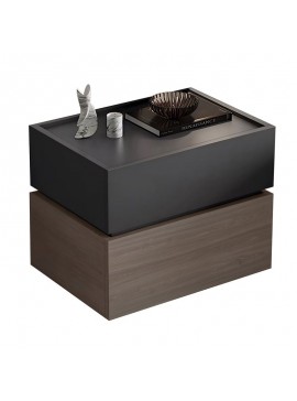 WOODWELL Ε7351,1VANITY Κομοδίνο, Αποχρώσεων Sonoma Oak & Grey, με Αποσπώμενα χρωματικά Μέρη 60x40x45cm Ε7351,1