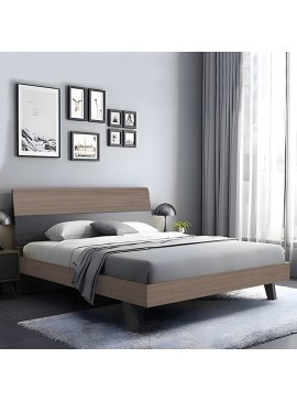WOODWELL Ε7350,1VANITY Κρεβάτι Διπλό, για Στρώμα 160x200cm, Απόχρωση Sonoma Oak-Grey 161x201x98cm Ε7350,1