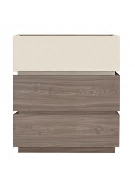 WOODWELL Ε7352,2VANITY Συρταριέρα 3 Συρτάρια Αποχρώσεων Sonoma Oak & Cream, με Αποσπώμενα χρωματικά Μέρη 60x40x66cm Ε7352,2