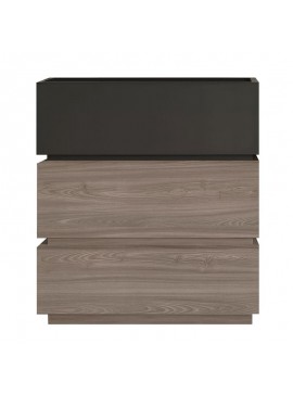 WOODWELL Ε7352,1VANITY Συρταριέρα 3 Συρτάρια Αποχρώσεων Sonoma Oak & Grey, με Αποσπώμενα χρωματικά Μέρη 60x40x66cm Ε7352,1