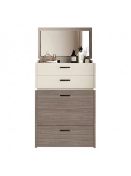 WOODWELL Ε7353,2VANITY Τουαλέτα με ενσωματωμένο Καθρέπτη & Σκαμπό Απόχρωση Sonoma Oak-Cream 60x45x90/130cm Ε7353,2