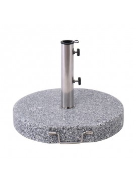WOODWELL Ε933ΒΑΣΗ ομπρέλας στρογγυλή Γρανίτης/Inox #304 (40Kg) Φ50 H.7,5/37cm Ε933