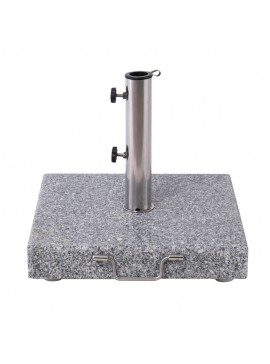 WOODWELL Ε932ΒΑΣΗ ομπρέλας τετράγωνη Γρανίτης/Inox #304 (40Kg) 45x45 H.7,5/37cm Ε932