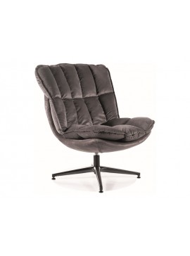 FOTEL VESTA VELVET CZARNY STELAŻ/ SZARY TAP.218 DIOMMI-80-3399