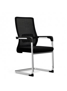 WOODWELL VISITOR Πολυθρόνα Γραφείου Επισκέπτη Χρώμιο, Mesh Μαύρο 57x58x101cm ΕΟ563,1