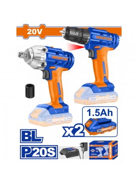 WADFOW ΣΕΤ ΔΡΑΠ/ΒΙΔΟ + ΜΠΟΥΛΟΝΟΚΛΕΙΔΟ ΜΠΑΤ. Li-ion 20V / 1.5Ah / 2 ΜΠΑΤ (WCK2017)