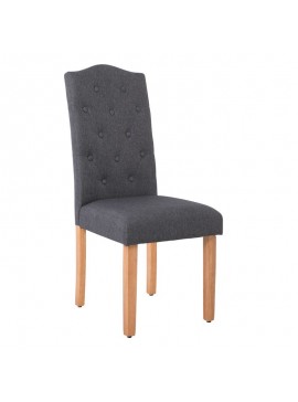 WOODWELL WENDY Καρέκλα Ξύλο Φυσικό, Ύφασμα Σκούρο Γκρι 46x61x103cm Ε7701,2