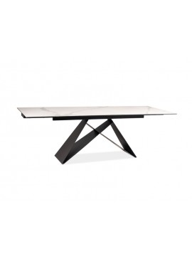 STÓŁ WESTIN III CERAMIC BIAŁY MARMUR/CZARNY MAT (180-260)X90 DIOMMI-80-3075