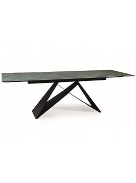 STÓŁ WESTIN CERAMIC TURKUS OSSIDO VERDE / CZARNY MAT (160-240)X90 DIOMMI-80-3135