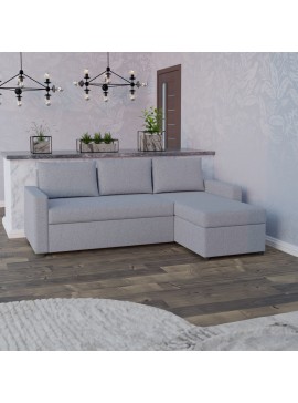Concept Γωνιακός Καναπές Κρεβάτι με Αναστρέψιμη Γωνία & Αποθηκευτικό Χώρο Γκρι 218x153x80cm GR-10235-4
