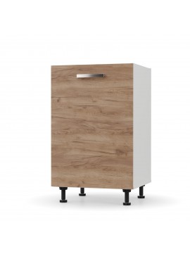 CHARLOTΤE Κάτω Ντουλάπι 50x46.5x82cm με μεταλλικά χερούλια Χρυσό Δρυς SO-CD50G