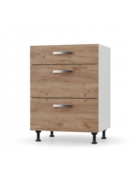CHARLOTΤE Συρταριέρα 60x46.5x82εκ με μεταλλικά χερούλια Χρυσό Δρυς SO-CD603SG
