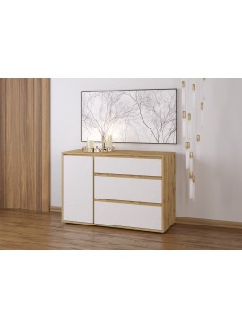 Μπουφές NITRO SOFT Λευκό με Βελανιδιά 120x40x80cm SO-NITRO1D3DRW