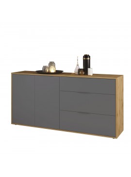 Μπουφές NITRO Γκρί Γραφίτη με Βελανιδιά 160x40x80εκ SO-NITRO2D3DRGR