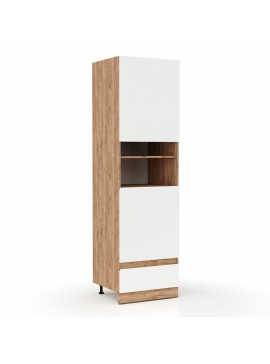 Επιδαπέδια στήλη κουζίνας Soft Λευκό με βελανιδιά Διαστάσεις 60x56x213,4εκ SO-SD60RV