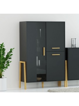 Βιτρίνα Belle Ανθρακί 102.5x41x152.5cm TO-BELLE1W2DANTHRACITE