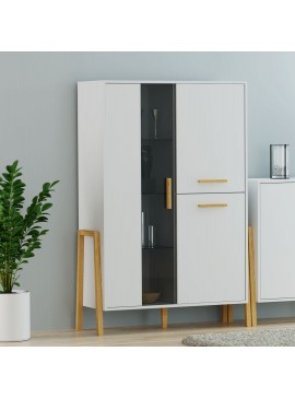 Βιτρίνα Belle Λευκό 102.5x41x152.5cm TO-BELLE1W2DWHITE