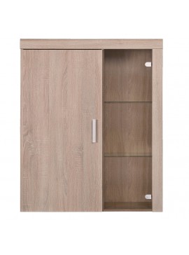 Κρεμαστή Βιτρίνα Δίφυλλη Damis 90.5x35x113.5εκ Σονόμα Με τζάμι και MDF Διακόσμηση TO-DAM1D1W
