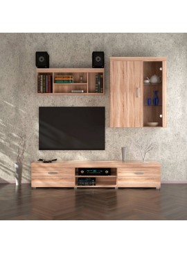 Σύνθεση Τηλεόρασης DAMIS Sonoma με MDF λεπτομέρειες 237.5x45x210εκ TO-DAMISSET2