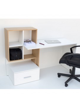 Γραφείο HO1S Λευκό με Φυσικό 149x50x105εκ TO-DESKHO1S