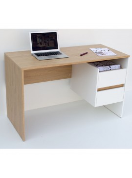 Γραφείο HO2S Λευκό με Φυσικό Μοντέρνα Σχεδίαση με Συρτάρια 120x55x75εκ TO-DESKHO2S