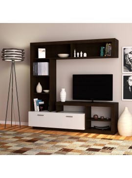 Σύνθεση Τηλεόρασης Floks 170x41x170εκ Wenge(σοκολά)-Λευκό TO-FLOKS