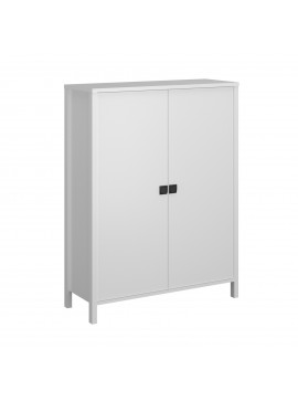 Κομότα Δίφυλλη Marocco Λευκό 99x37x130.5cm TO-MARKOM2DWHITE